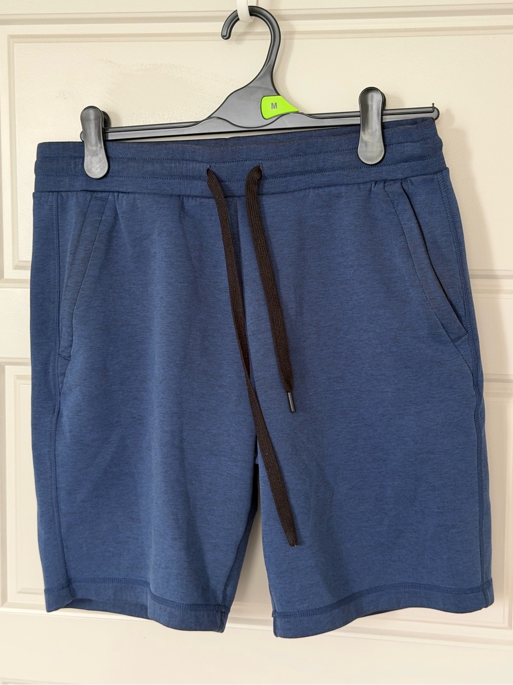 32 Degrees Cool Men's Tech Fleece Lounge Shorts Heather Denim Blue Size M